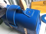 Goyard Saigon Structure Nano Bag Blue Goyardine Silver Hardware 21x14x8.5cm - 5