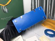 Goyard Saigon Structure Nano Bag Blue Goyardine Silver Hardware 21x14x8.5cm - 4