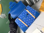 Goyard Saigon Structure Nano Bag Blue Goyardine Silver Hardware 21x14x8.5cm - 3