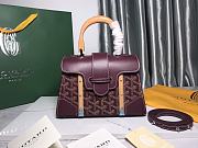 Goyard Saigon Structure Nano Bag Burgundy Goyardine Silver Hardware 21x14x8.5cm - 1