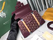 Goyard Saigon Structure Nano Bag Burgundy Goyardine Silver Hardware 21x14x8.5cm - 2