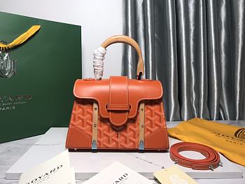 Goyard Saigon Structure Nano Bag Orange Goyardine Silver Hardware 21x14x8.5cm