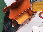 Goyard Saigon Structure Nano Bag Orange Goyardine Silver Hardware 21x14x8.5cm - 4