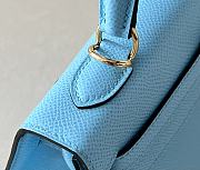 Herme Kelly Epsom Leather Blue Bag 25x17x7cm - 5