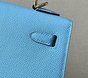 Herme Kelly Epsom Leather Blue Bag 25x17x7cm - 3