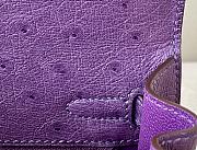 Hermes Kelly Purple Ostrich Exotic Leather Top Handle Shoulder Bag 25x17x7cm - 3