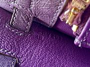 Hermes Kelly Purple Ostrich Exotic Leather Top Handle Shoulder Bag 25x17x7cm - 2