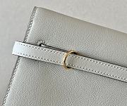 Herme Kelly Dance Swift Leather Bag in White 22x17x7cm - 4