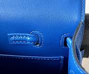 Herme Kelly Dolly Epsom Leather Bag in Blue 18x8x13cm  - 4