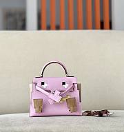 Herme Kelly Dolly Epsom Leather Bag in Pink 18x8x13cm - 1