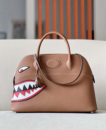 Hermes Bolide Bag Shark Monster Bolide Gold Palladium Limited Edition 37x27x14cm