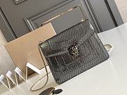 Bvlgari Serpenti Forever Charcoal Gray Texture Snake Leather Inner Lambskin 20x4.5x15cm - 1