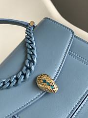 Bvlgari Serpenti Forever Maxi Chain Top Handle Bag in Blue 18x15x9.5cm - 6