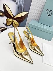 Prada Metalic Leather Pumps in Gold - 6