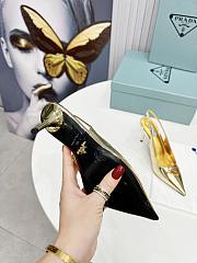 Prada Metalic Leather Pumps in Gold - 5