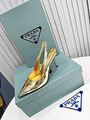 Prada Metalic Leather Pumps in Gold - 4