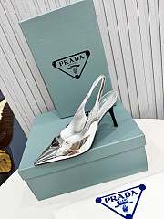 Prada Metalic Leather Pumps in Silver - 5