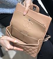Chanel Classic Flap Medium Beige Bag Silver Hardware 25cm  - 3