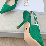 Dior J'Adior Slingback Pumps In Green Cotton Embroidery - 4
