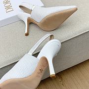Dior J'Adior Slingback Pumps In White Cotton Embroidery - 6