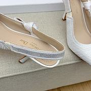 Dior J'Adior Slingback Pumps In White Cotton Embroidery - 4