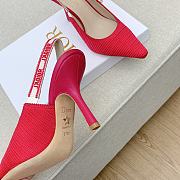 Dior J'Adior Slingback Pumps In Red Cotton Embroidery - 6