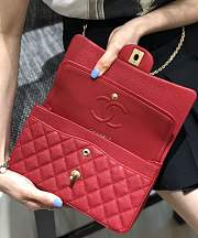 Chanel Classic Flap Red Bag Gold Hardware 23cm - 6