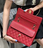 Chanel Classic Flap Red Bag Gold Hardware 23cm - 5