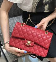 Chanel Classic Flap Red Bag Gold Hardware 23cm - 4