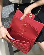 Chanel Classic Flap Red Bag Gold Hardware 23cm - 3