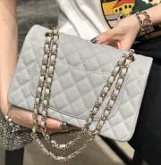 Chanel Classic Flap Grey Bag Silver Hardware 23cm - 6