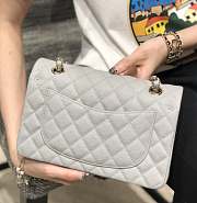 Chanel Classic Flap Grey Bag Silver Hardware 23cm - 5