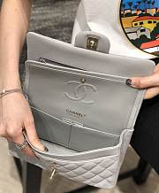 Chanel Classic Flap Grey Bag Silver Hardware 23cm - 3