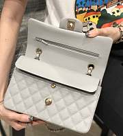 Chanel Classic Flap Grey Bag Silver Hardware 23cm - 2