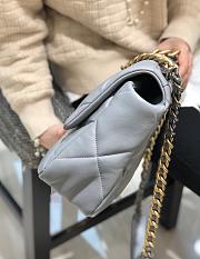 Chanel 19 Flap Bag Grey Goatskin 30cm - 4