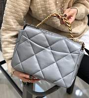 Chanel 19 Flap Bag Grey Goatskin 30cm - 2