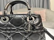 Dior Lady Black Calfskin Leather Bag 24x18x10cm - 5