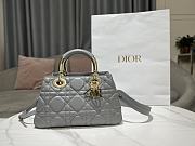 Dior Lady Grey Calfskin Leather Bag 24x18x10cm - 1