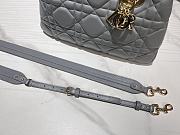 Dior Lady Grey Calfskin Leather Bag 24x18x10cm - 6