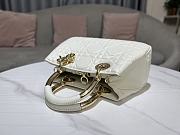 Dior Lady White Calfskin Leather Bag 24x18x10cm - 3