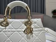 Dior Lady White Calfskin Leather Bag 24x18x10cm - 5