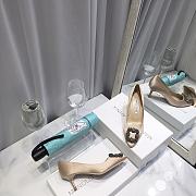 Manolo Blahnik Beige High Heels Diamond Buckle - 4