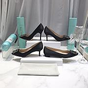 Manolo Blahnik Black High Heels Diamond Buckle - 2