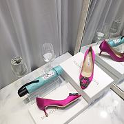 Manolo Blahnik Pink High Heels Diamond Buckle - 4