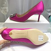 Manolo Blahnik Pink High Heels Diamond Buckle - 2