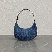Celine Ava Bag in Denim With Celine All Over Print Navy/Tan 24.5x18x7.5cm - 1