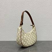 Celine Ava Bag In Triomphe Canvas and Calfskin White 24.5x18x7.5cm - 4