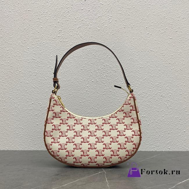 Celine Ava Bag In Triomphe Canvas and Calfskin Pink 24.5x18x7.5cm - 1