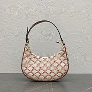 Celine Ava Bag In Triomphe Canvas and Calfskin Pink 24.5x18x7.5cm - 1