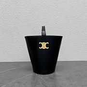 Celine Bucket Triomphe In Natural Calfskin Black 25×22×14cm - 1